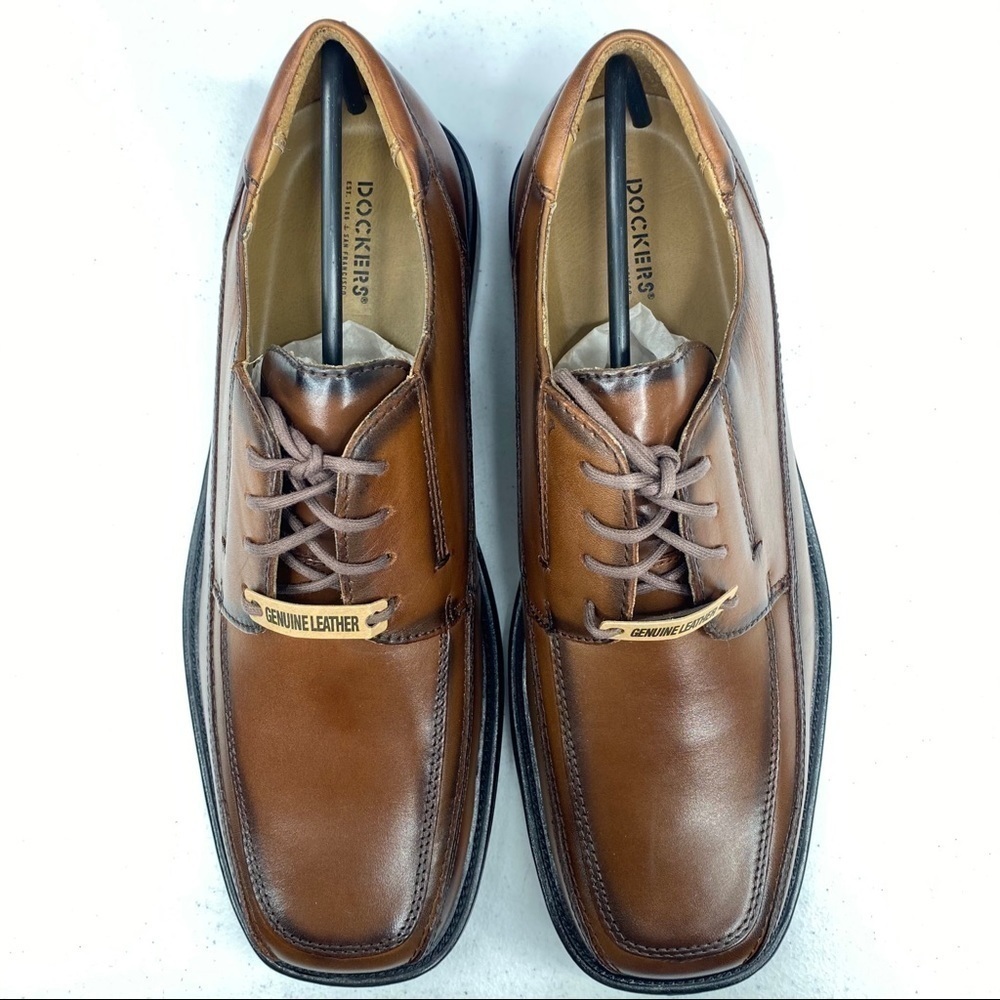 DOCKERS Perspective Tan Leather Lace Up Shoes - Picture 3 of 13